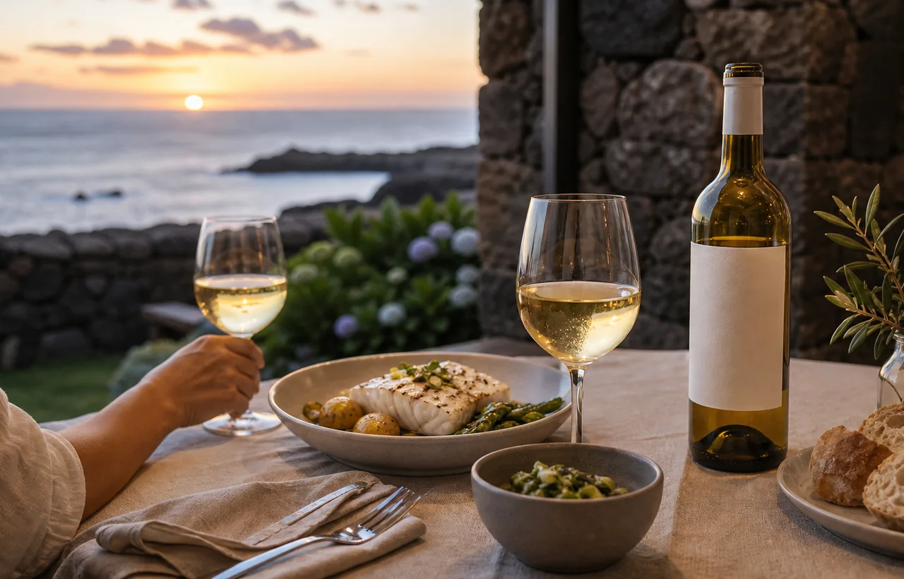 Jantar de férias com vinho açoriano