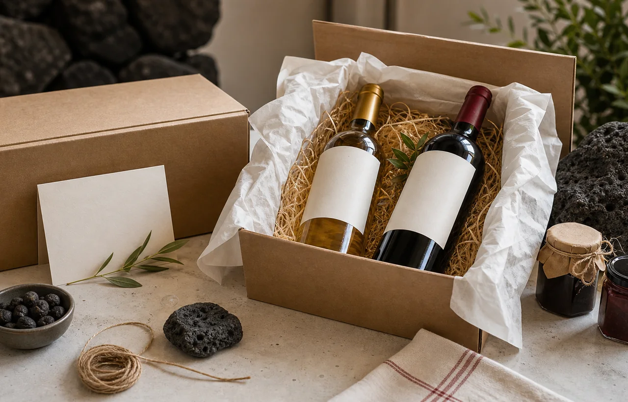 Caixa presente de vinhos para levar depois da estadia